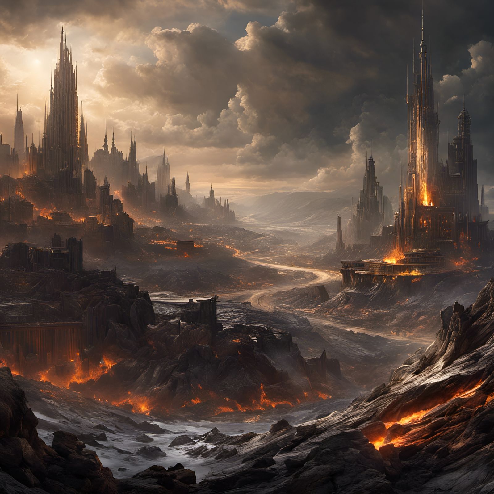 Apocalyptic Washington DC: Oil Painting of World's End