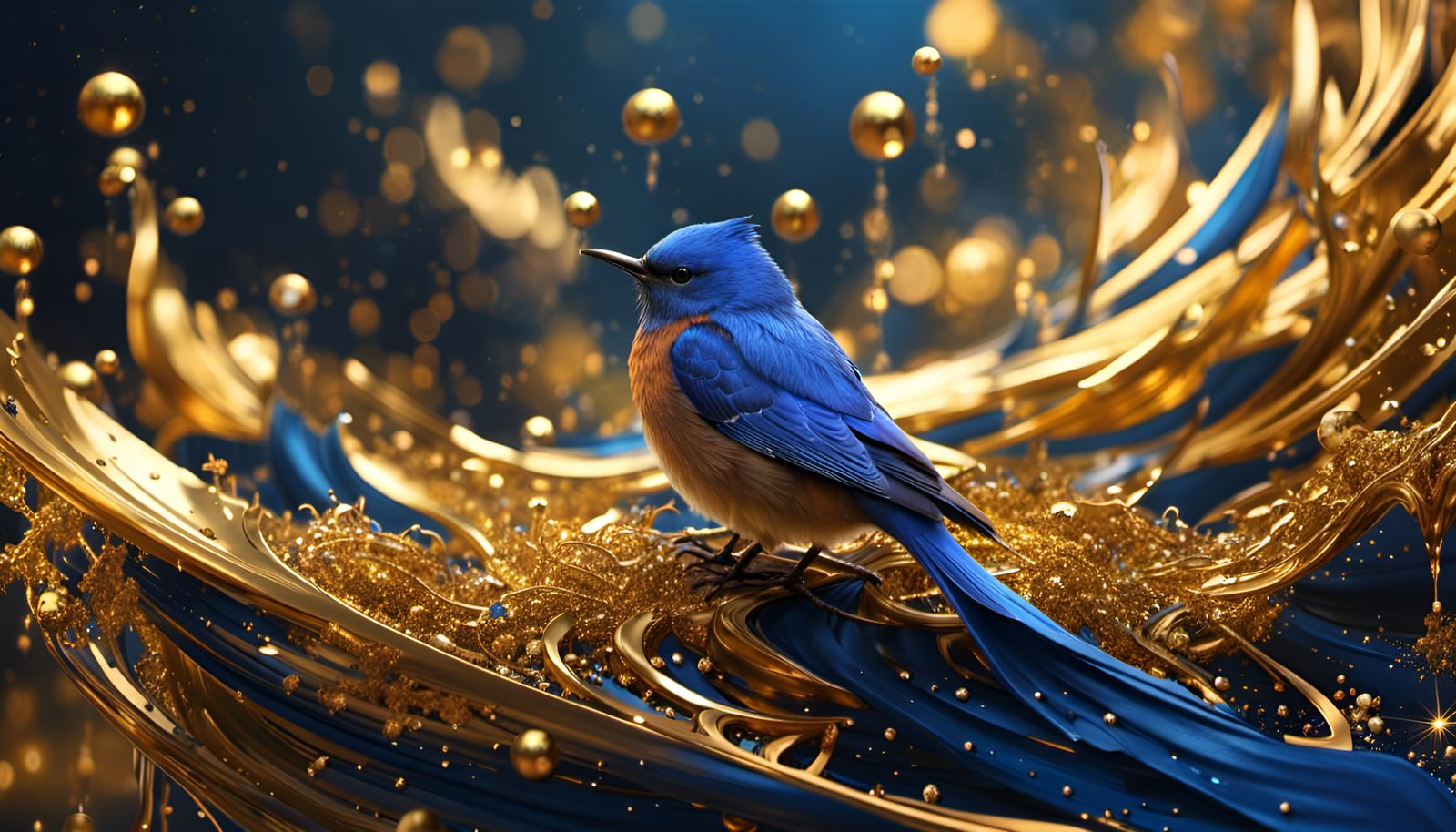 Sparkling Bluebird Fantasy Concept Art