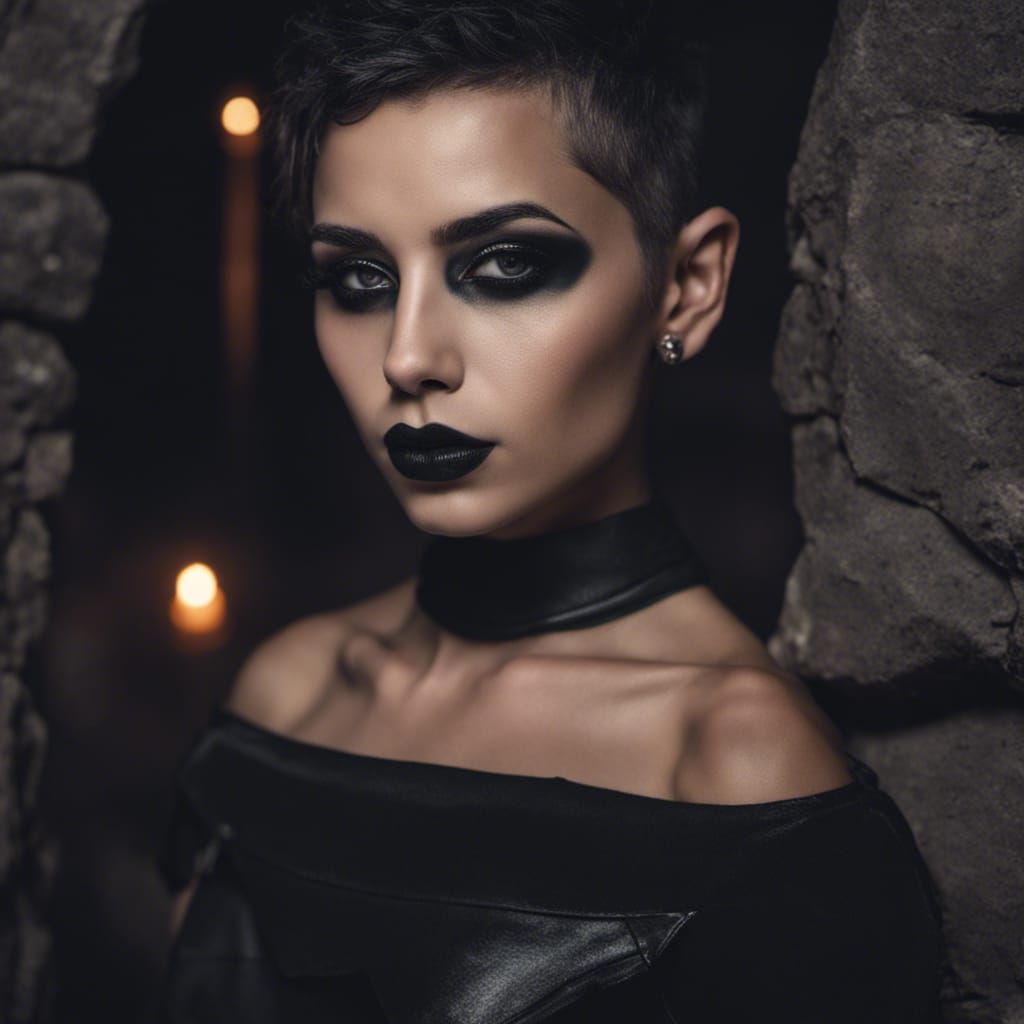 Gothic Hispanic Vampire in Dark Cavern: Professional Photogr...