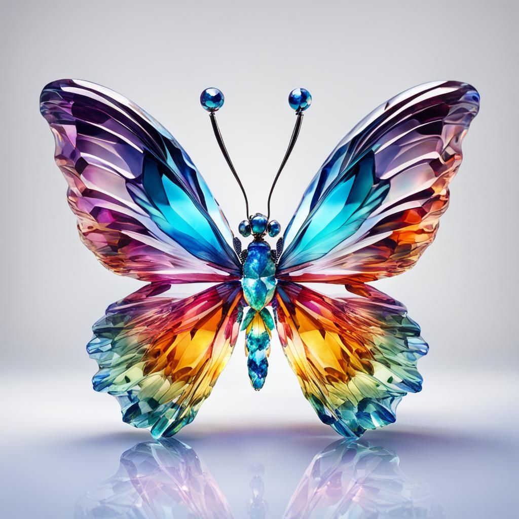 Colorful Crystal Butterfly Art