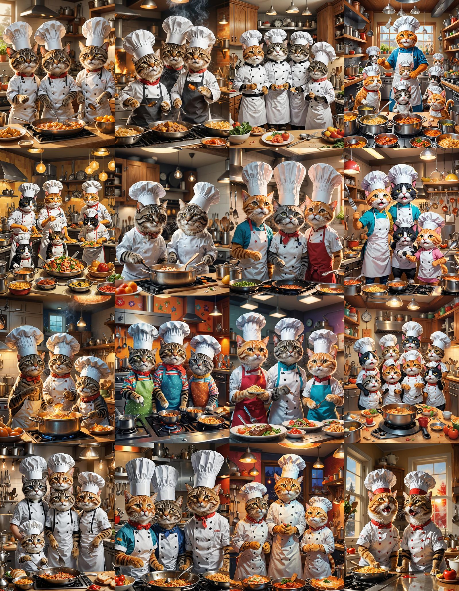 Anthropomorphic Cats Compete in Iron Chef