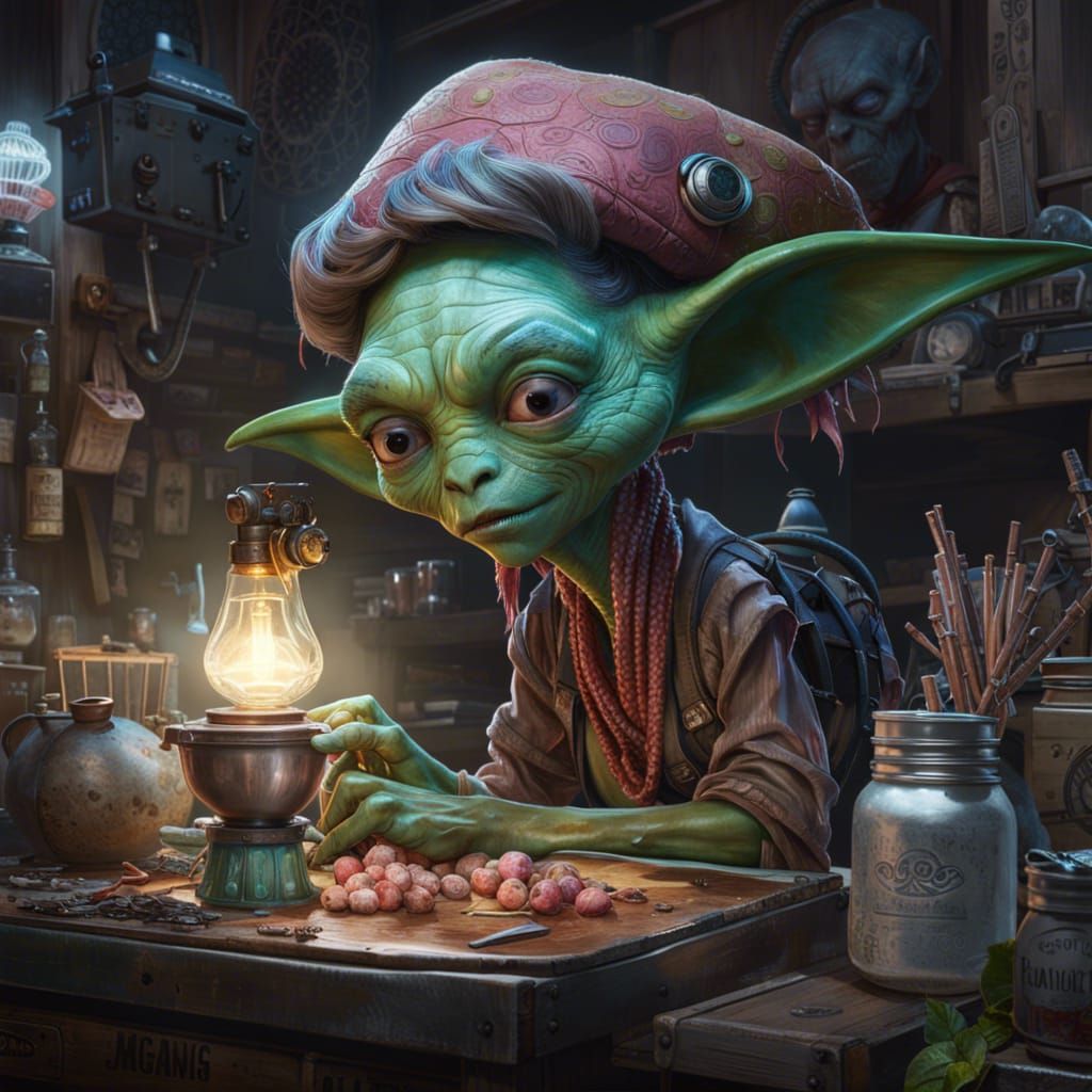 Detailed 3D Alien Hillbilly Concept Art