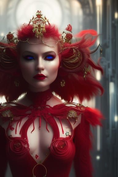 Mechanical Vampire Queen in Biopunk Style