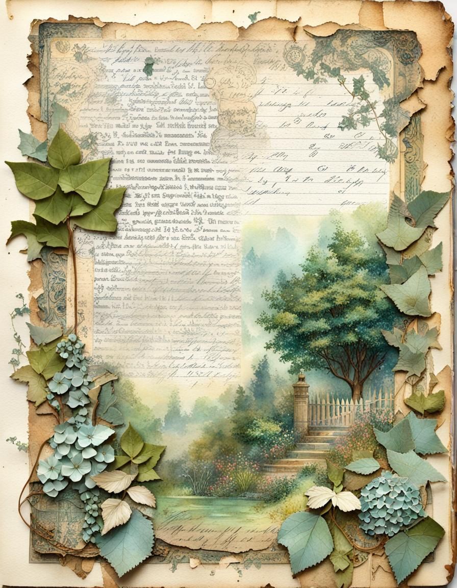 Dreamy Storybook Journal Page with Mixed Media Collage