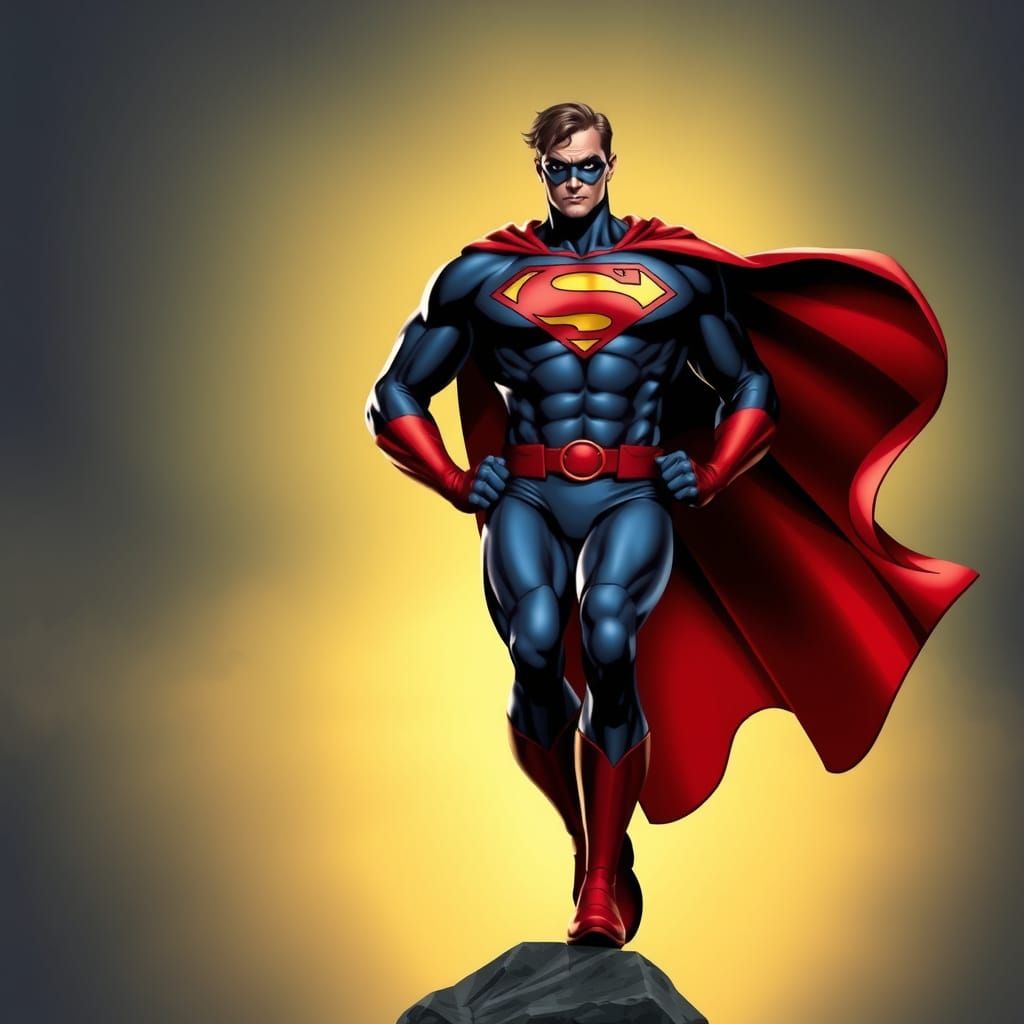 Majestic Superhero in Flight