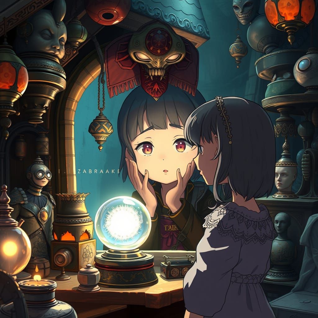 a young human girl stumbles upon a hidden stall in an alien ...