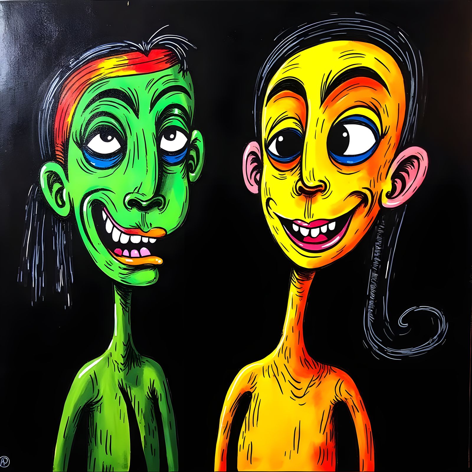 Vibrant 1930s-Style Cartoon Women