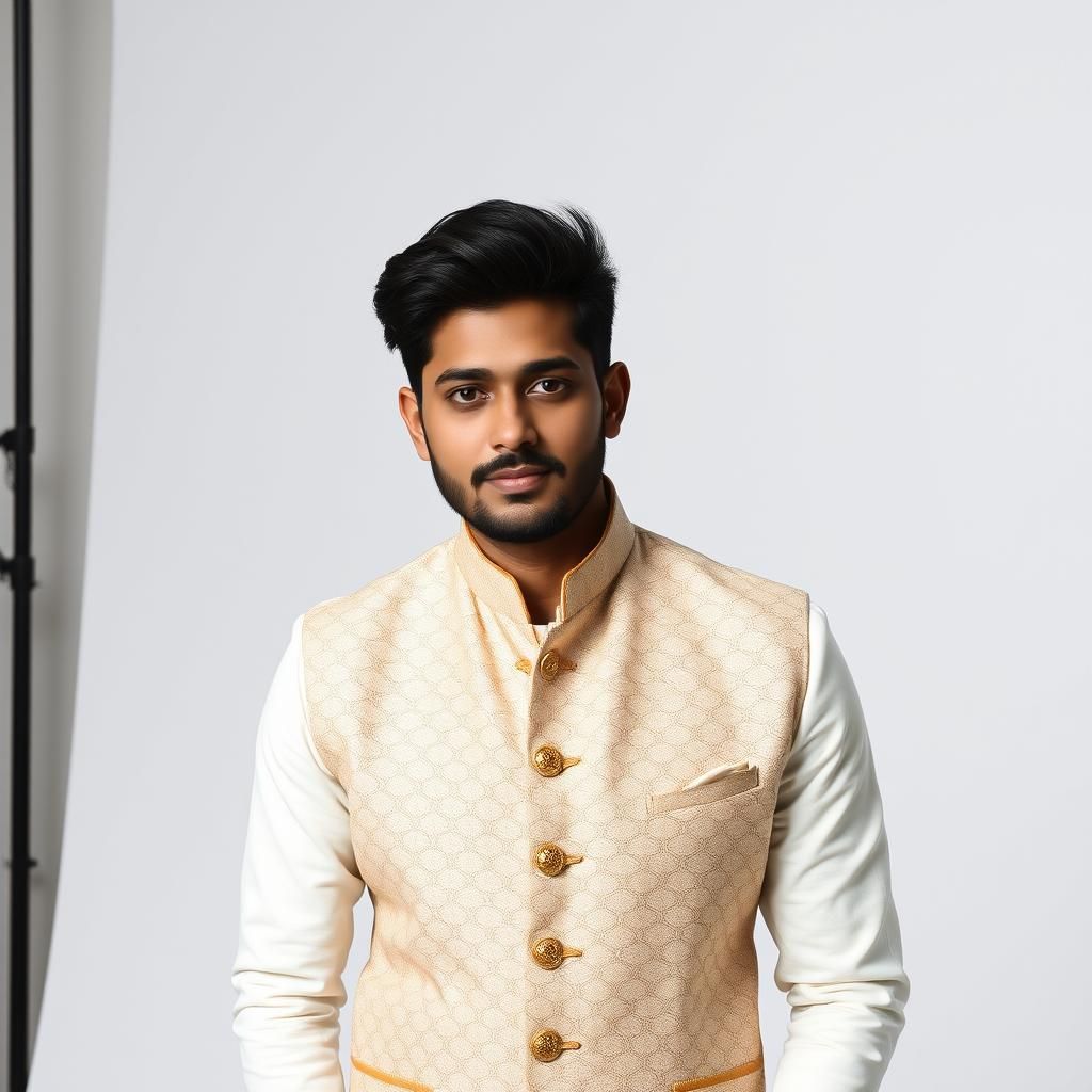 Male Model in Nehru Jacket Studio Photoshoot