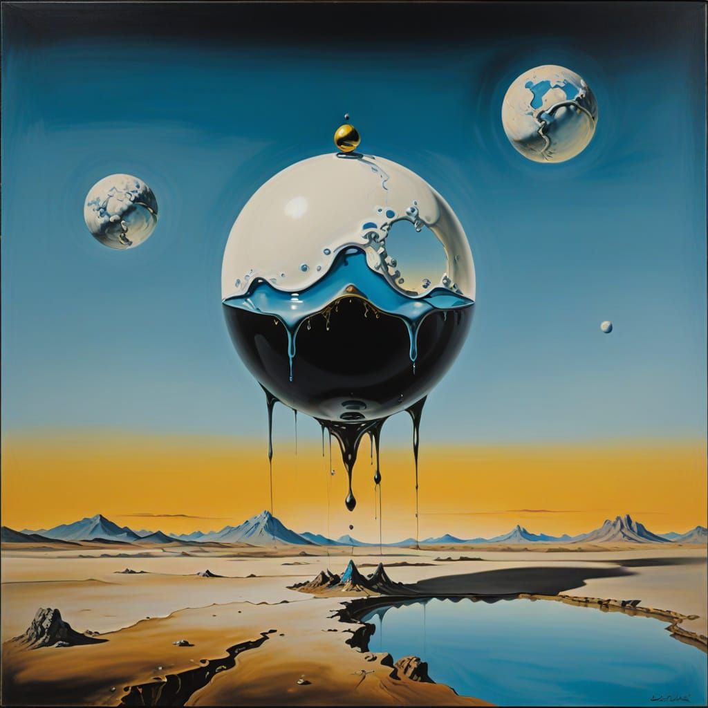 Surrealist Melting Forms in Dali Style