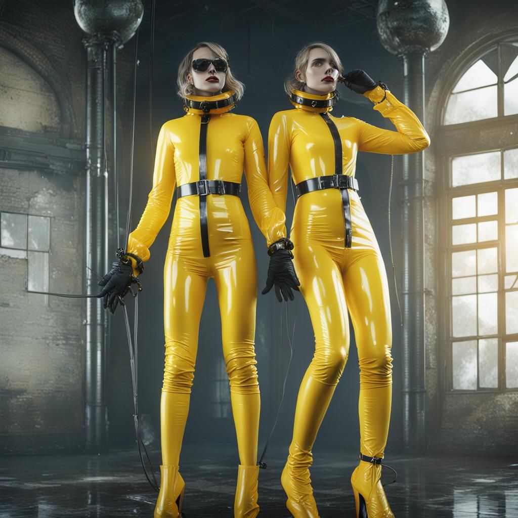 Women in Yellow Latex Fantasy Art