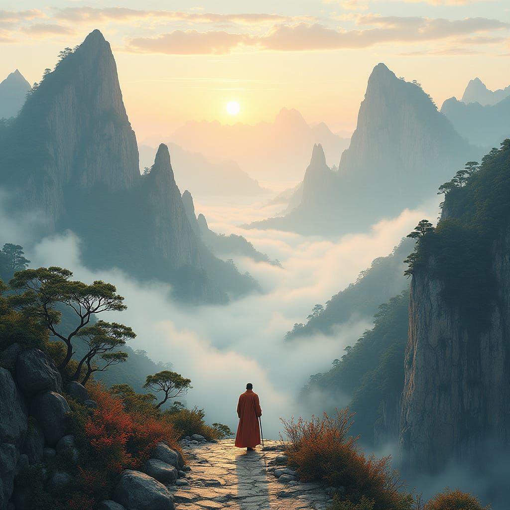 Majestic Wutai Mountain at Dawn: A Symphony of Loyalty and N...