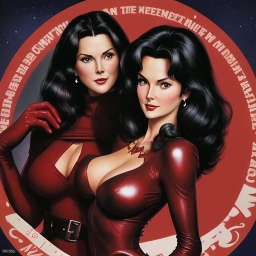 Comic Book Art: Women in Leather Christmas Gowns