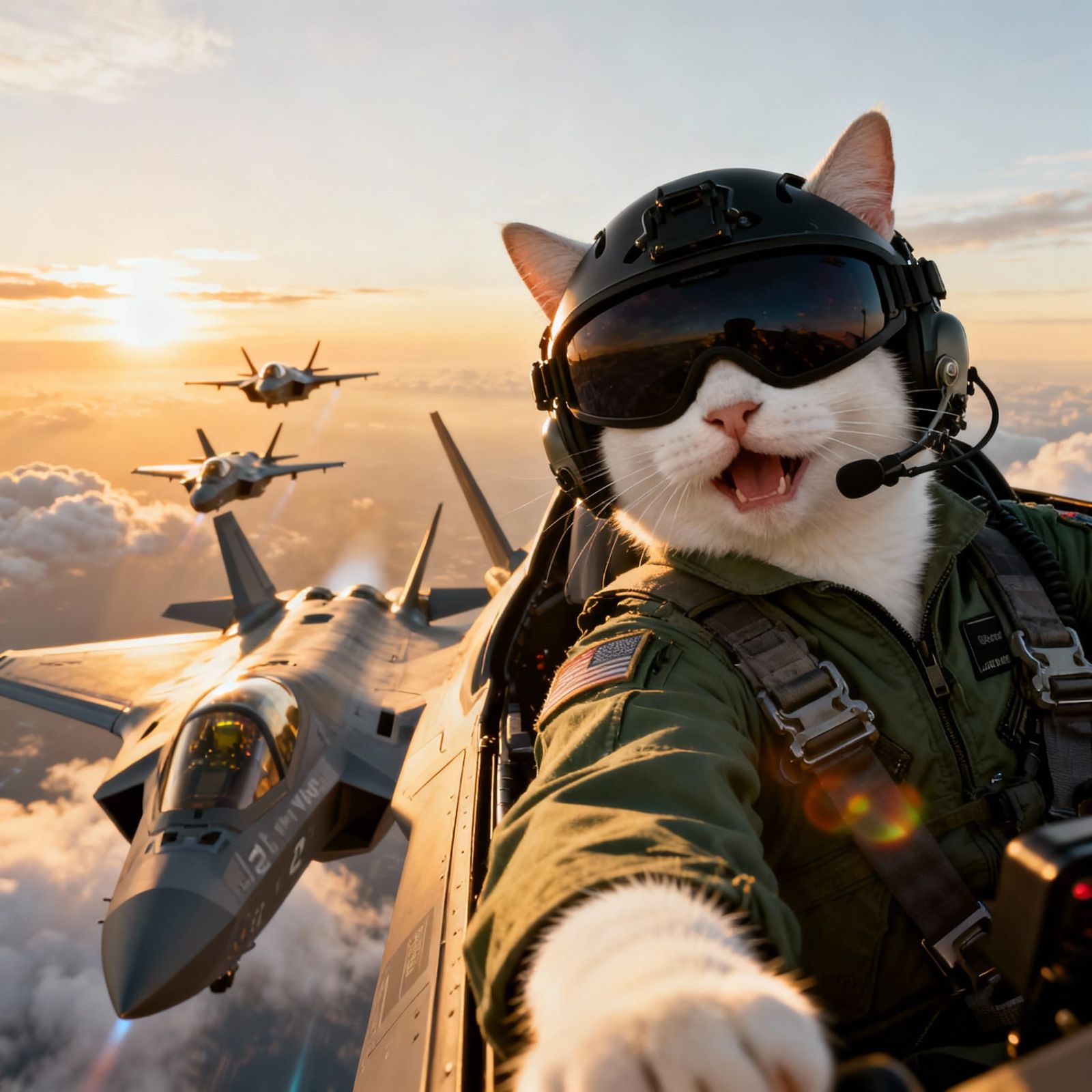White Cat Pilot Flies F-35C in Formation