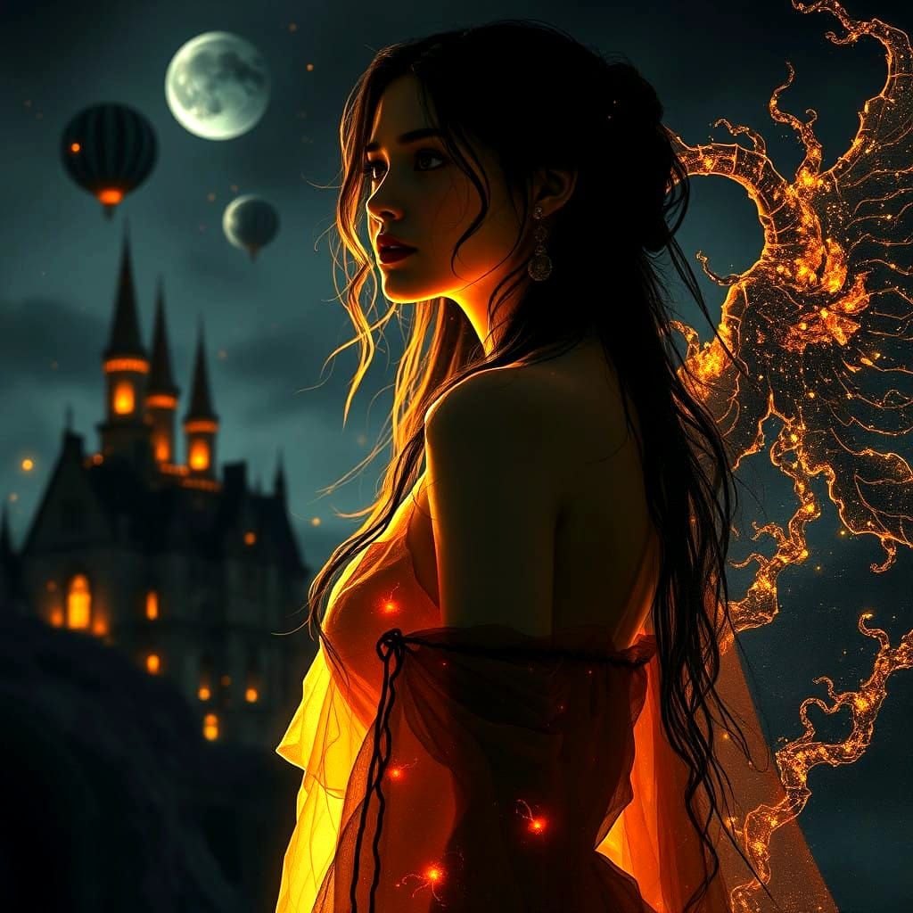 Modern Rococo Goddess in Translucent Splendor