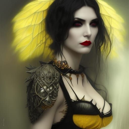 Gothic Dark Fantasy Bee Queen Concept Art