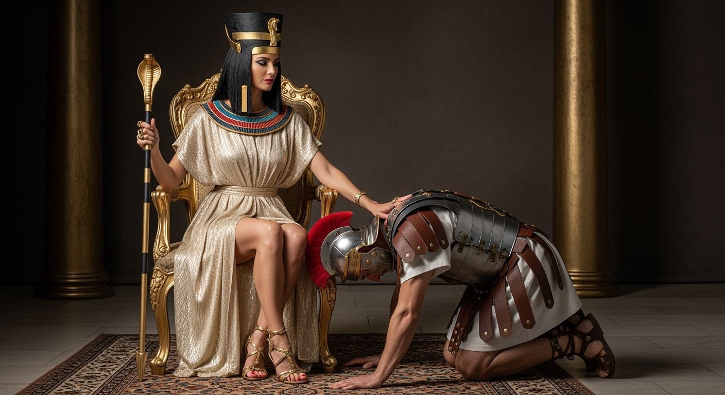 Egyptian Queen on Throne, Editorial Photography Style