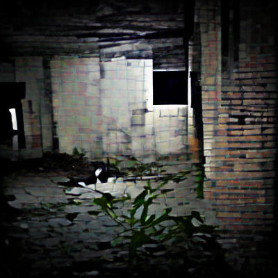 Eerie Face in Abandoned Building