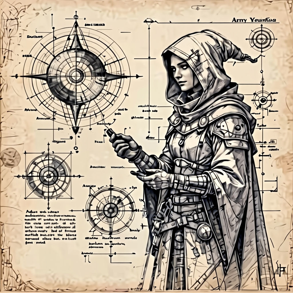 Artificer's Spell Page with Arcanotech Schematics