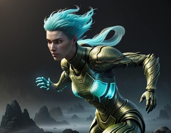 Female Amphibioid in Sepia: 3D Game Cinematic