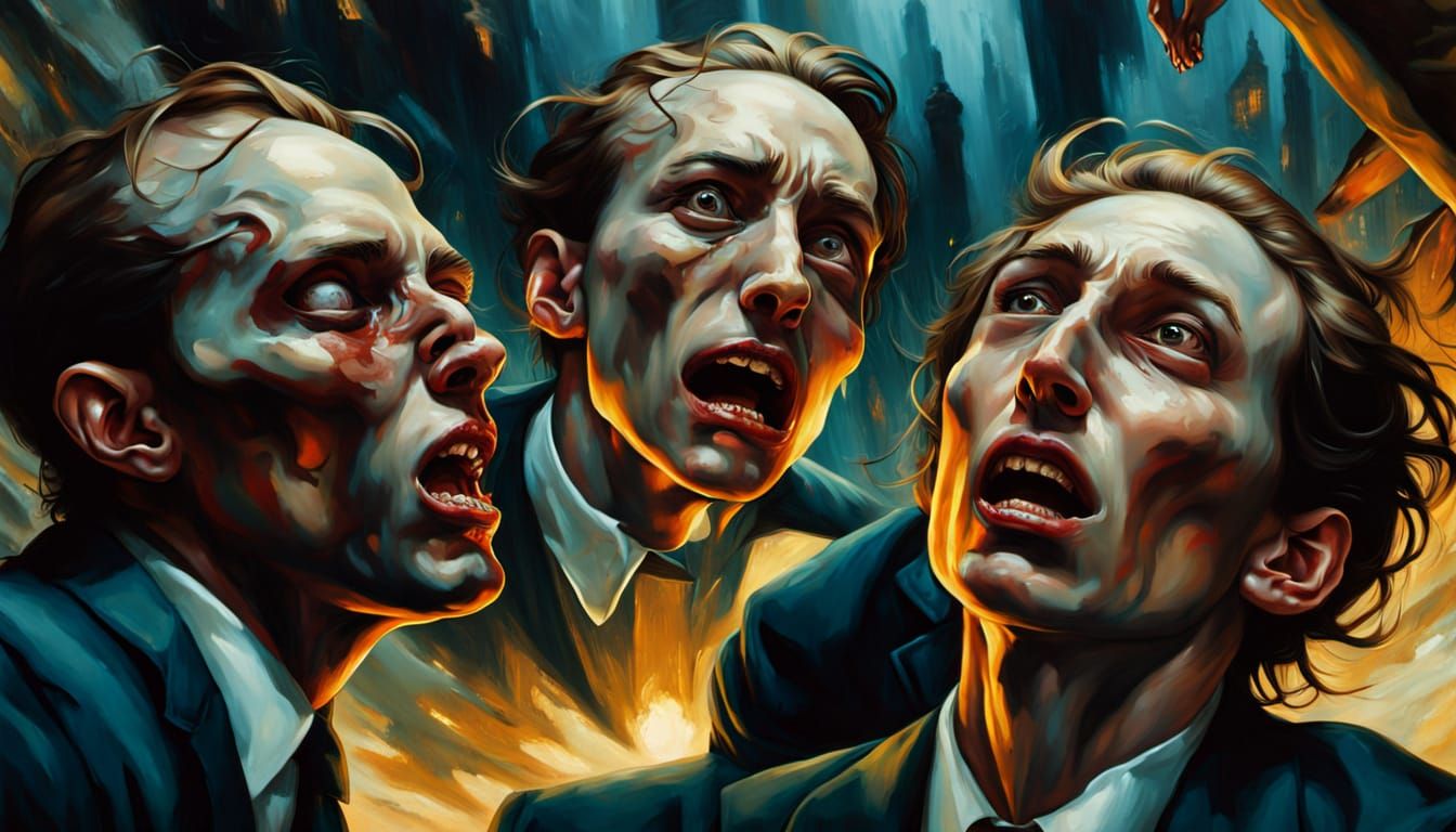 Surreal Cityscape in Ominous Golden Lighting