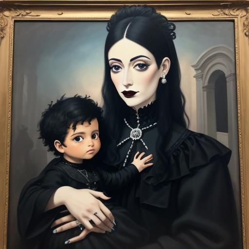 Victorian Goth Mother & Son