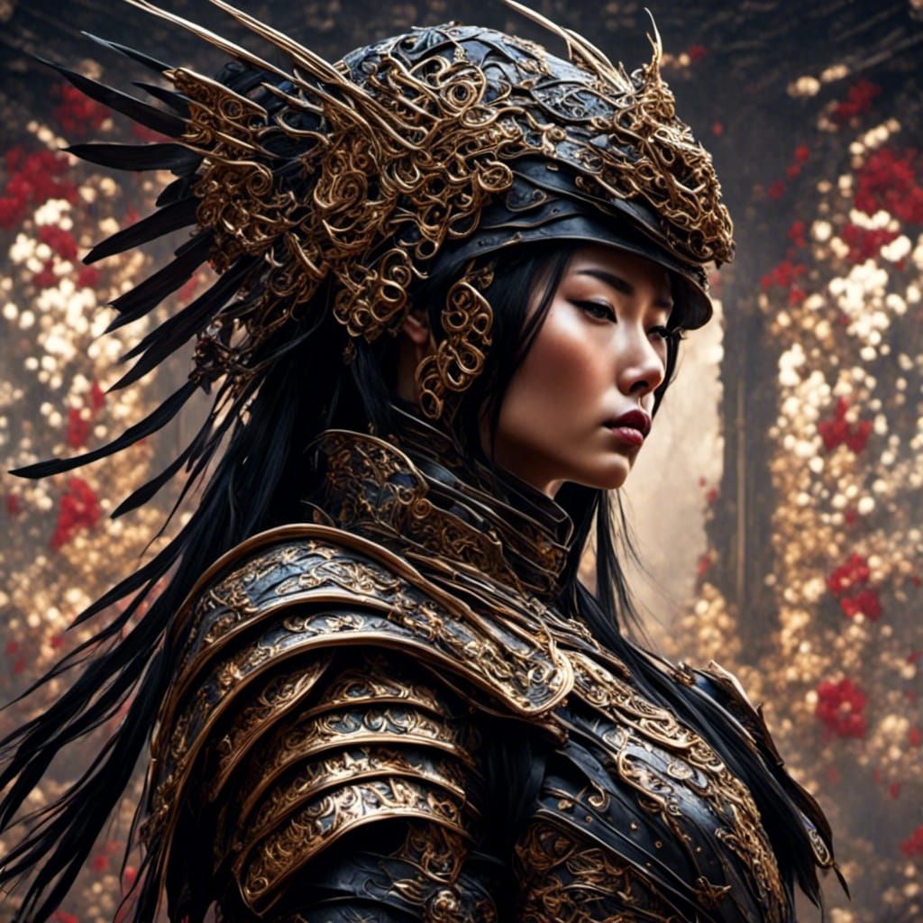 Title: "女武者の誇り" (Onna Bugeisha no Hokori - Pride of the Female Warrior)