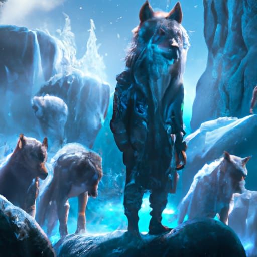 Detailed Wolf Pack Matte Painting in 8K