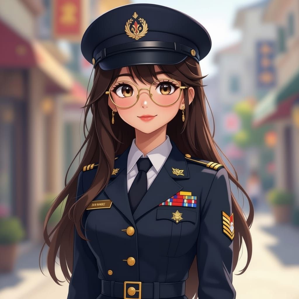Detailed 3D Anime Art of a Naval Cadet