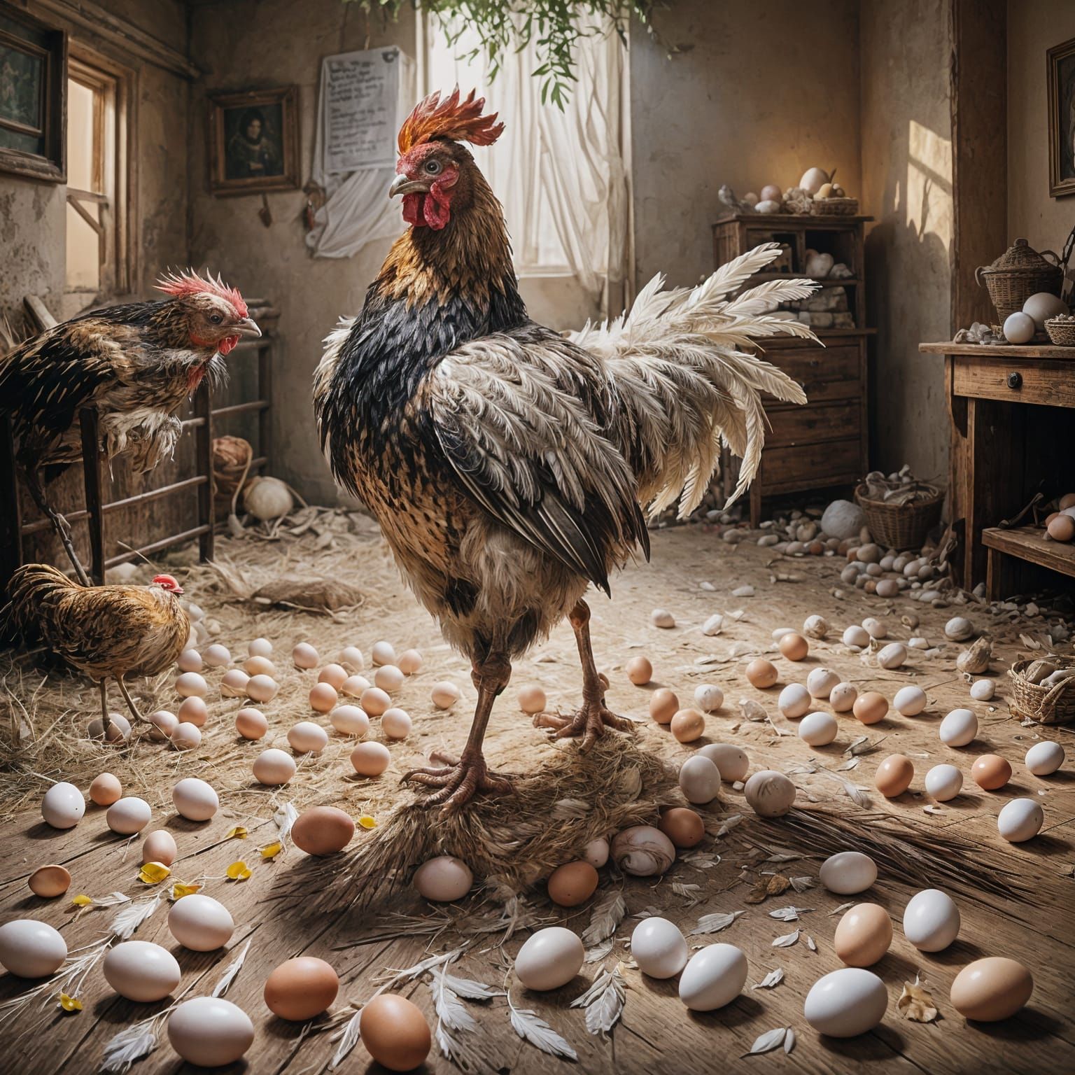 Bizarre Half-Man, Half-Chicken Hybrid Creature