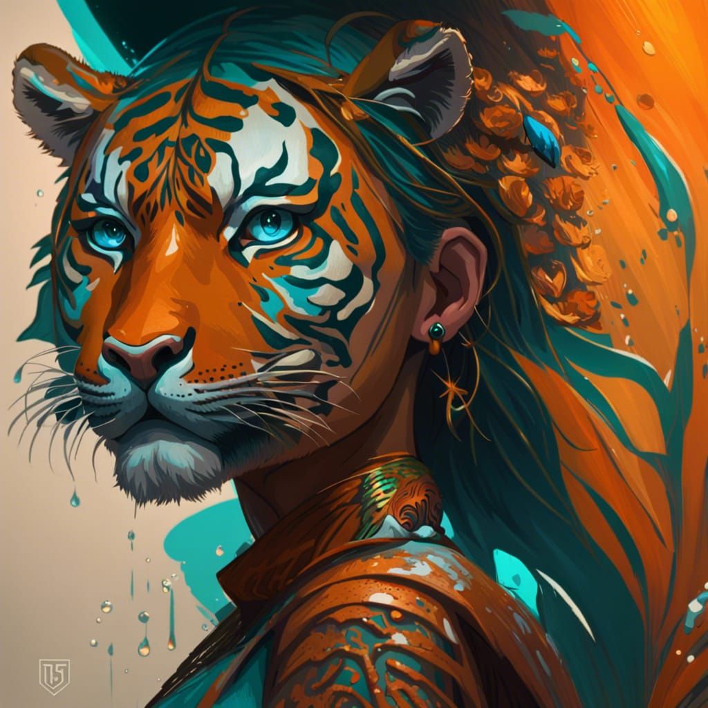 Hyperdetailed Tiger Girl Concept Art