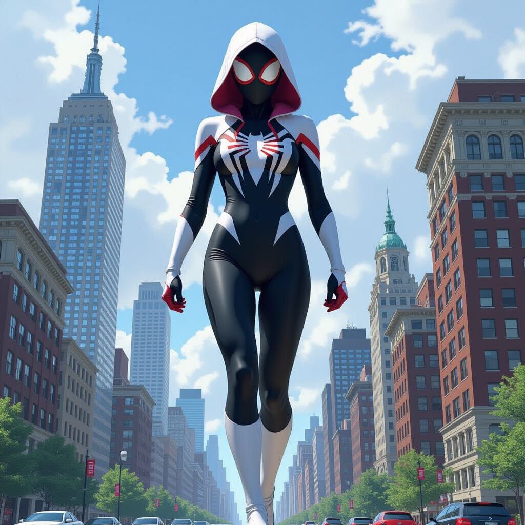 Giant Spider Gwen Towers Over City