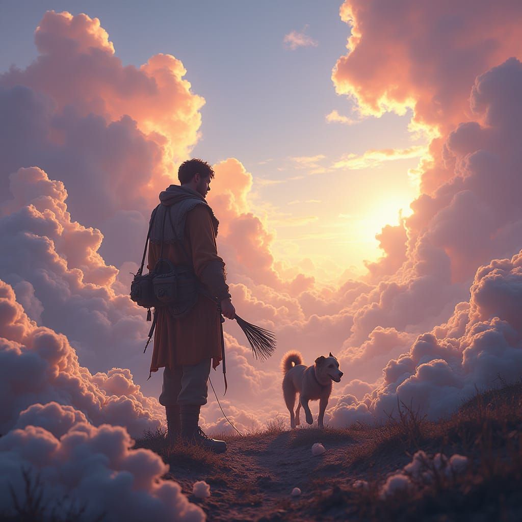 Cloud Farmer in Mystical Sky Yard