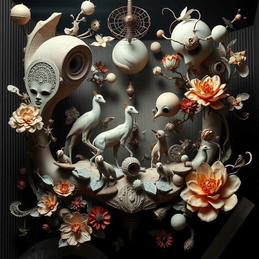 Surrealist Harmony in Industrial Botanicals