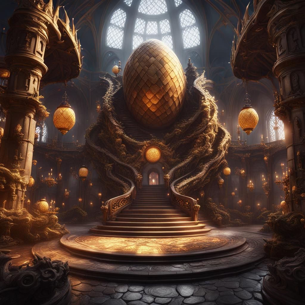 Ornate Fantasy Dragon Egg Hatchery in Grand Hall