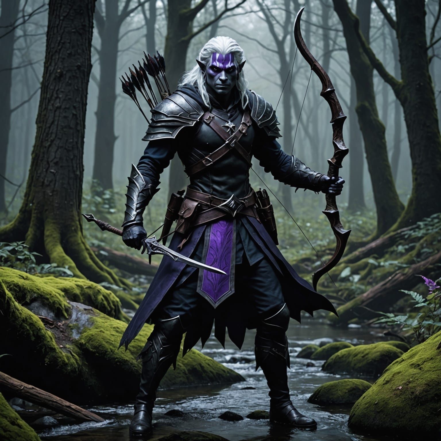 Drow Ranger in Dark Fantasy Wood