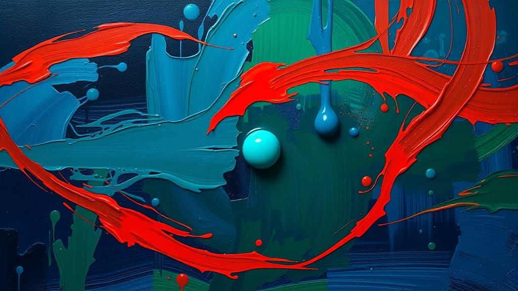 Abstract Expressionist Painting of Longing and Turmoil