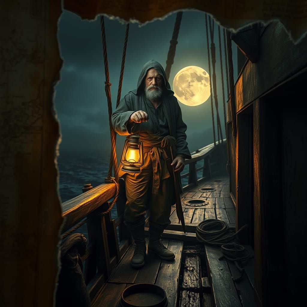 Weathered Sailor on a Vintage Vessel