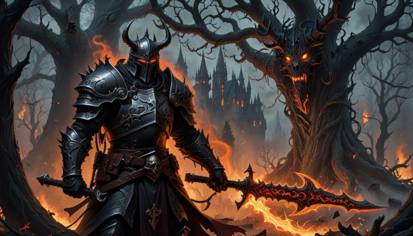 Death Knight in a Boris Vallejo-Inspired Scene