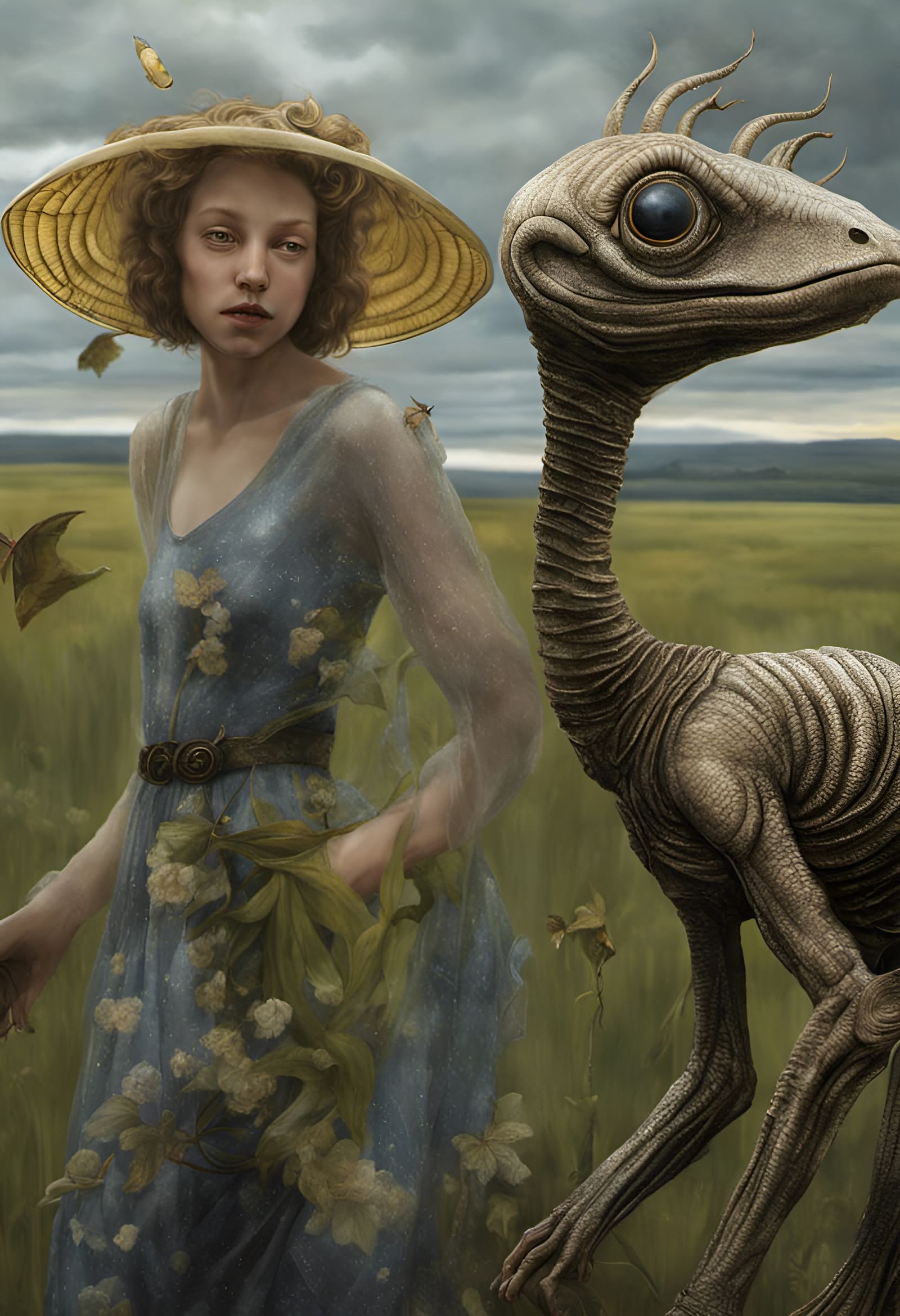 Smiling Alien Pets in Hyperrealistic Digital Art