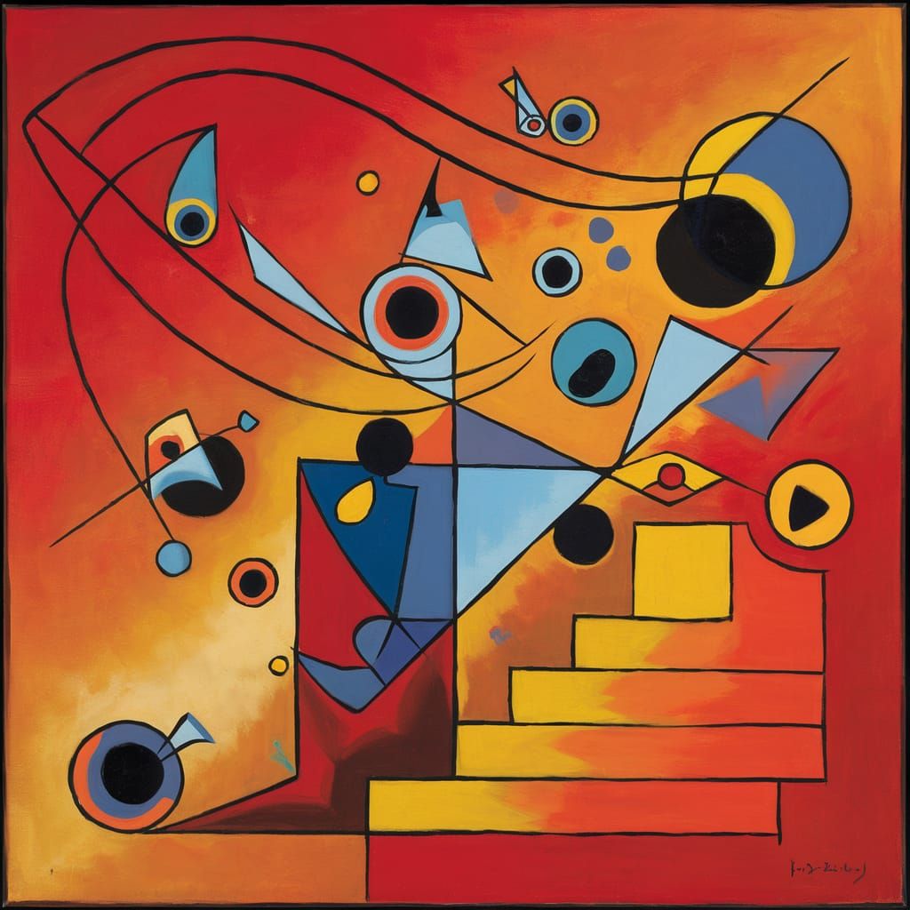 Vibrant Kandinsky-Inspired Geometric Artwork