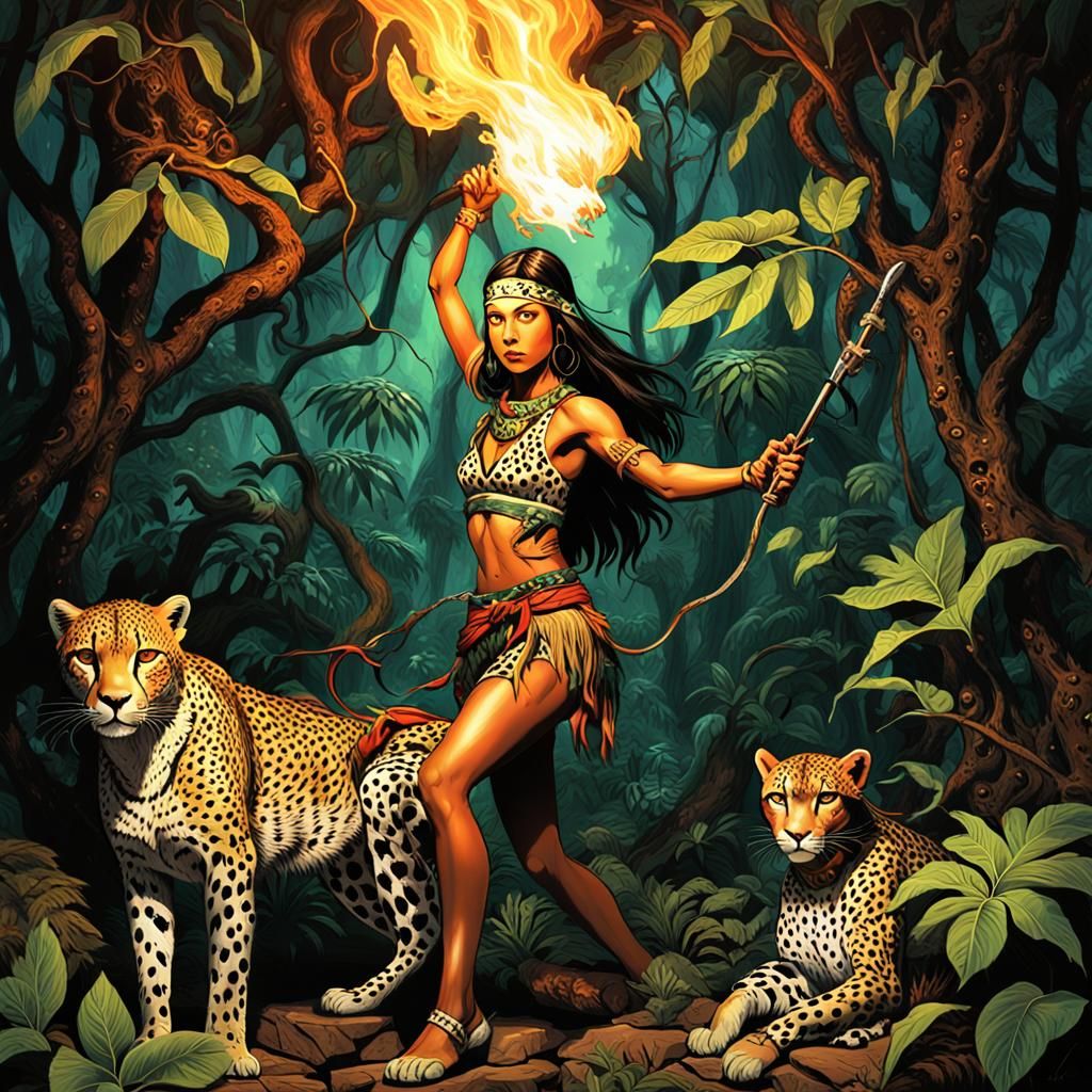 Hel starting a fire, metal print, native american art, yankeecore, dreamcore, cover art for light novel, cover art for v...