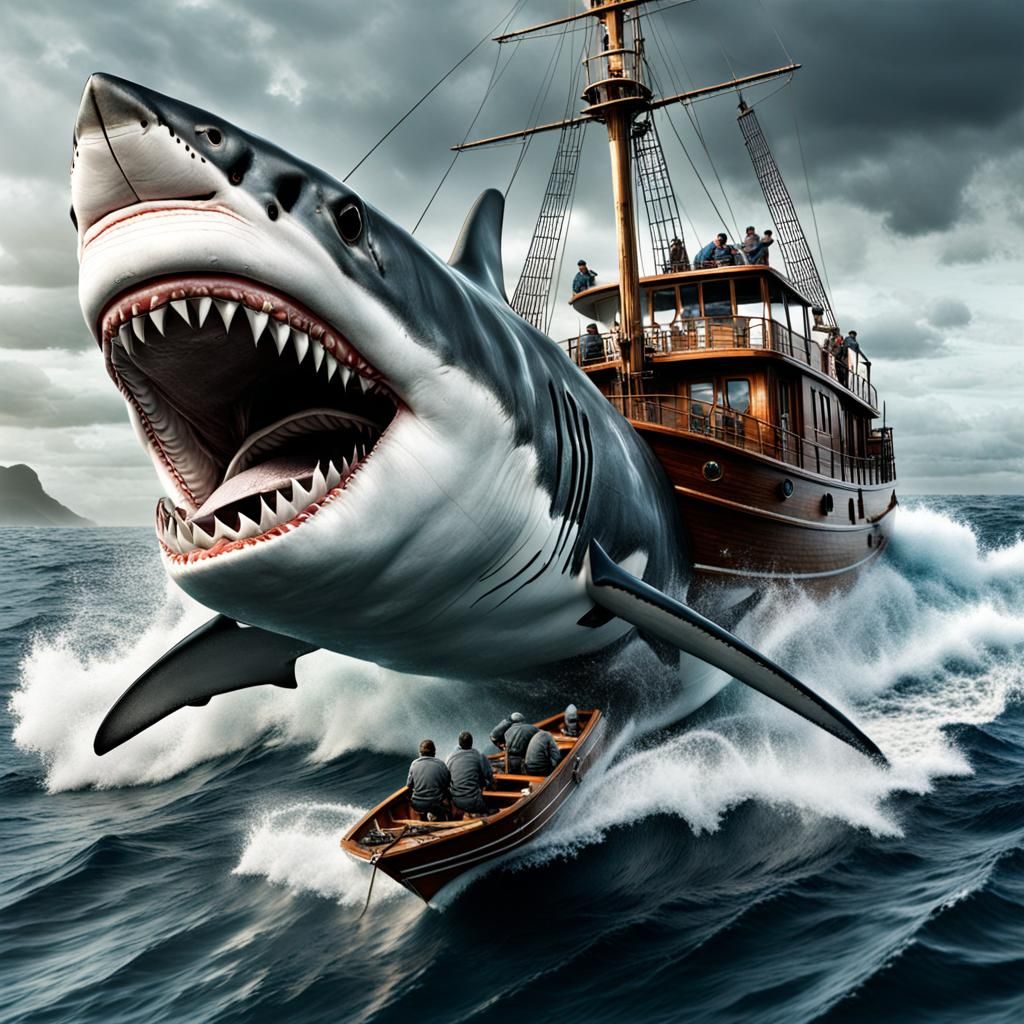 Giant Boat Versus Tiny Shark Attack