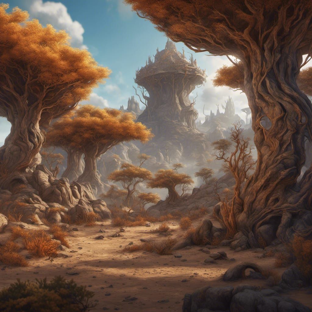 Fantastical Sandy Biome Fauna in Detailed Matte Painting