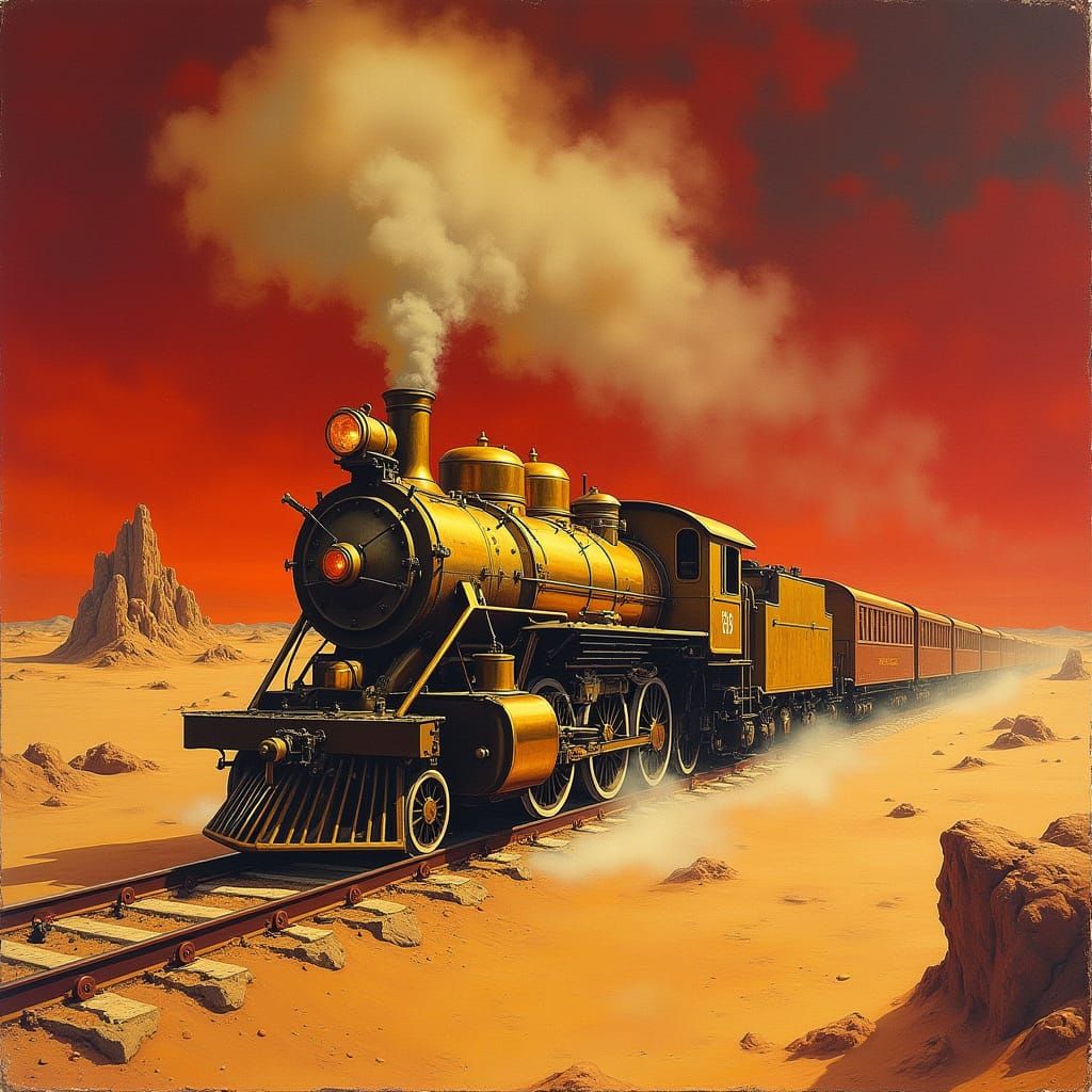 Steam Engine Defies Reality in the Blazing Desert