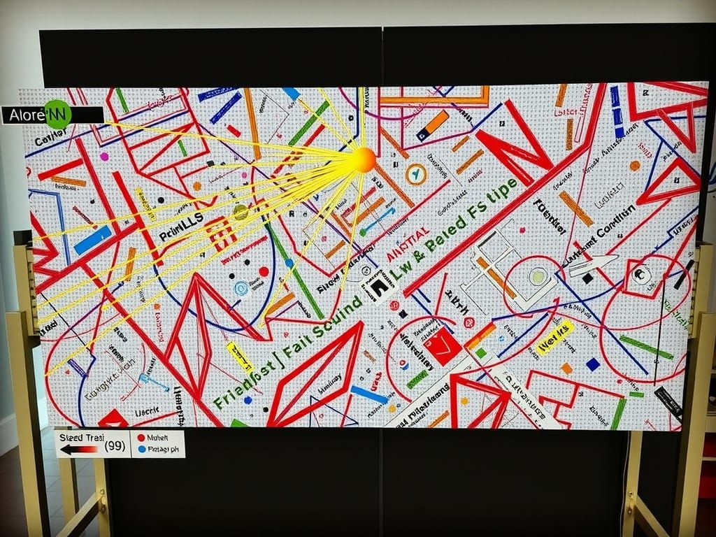 AI Concept Art: Digital Being Touches Core Cluster