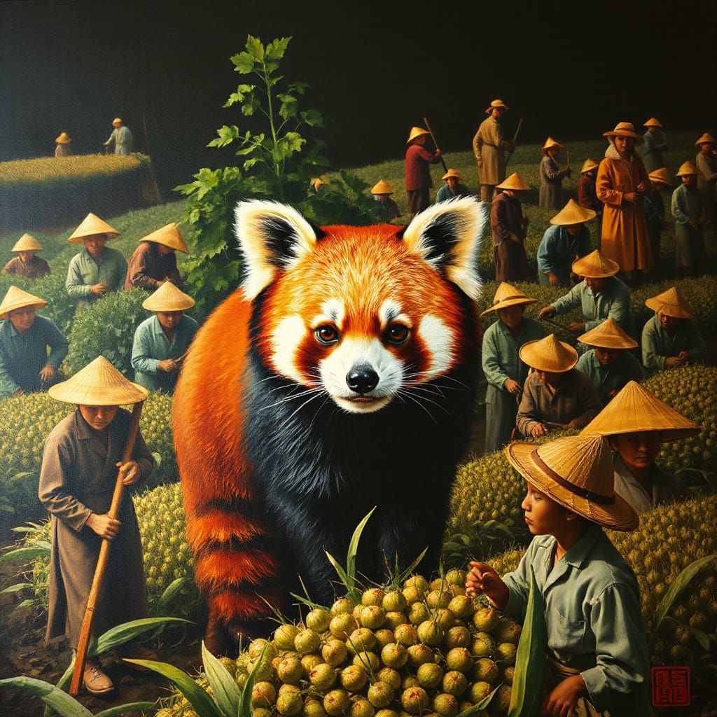 Red Panda on Collective Farm in Caravaggio & Chinese Propaga...