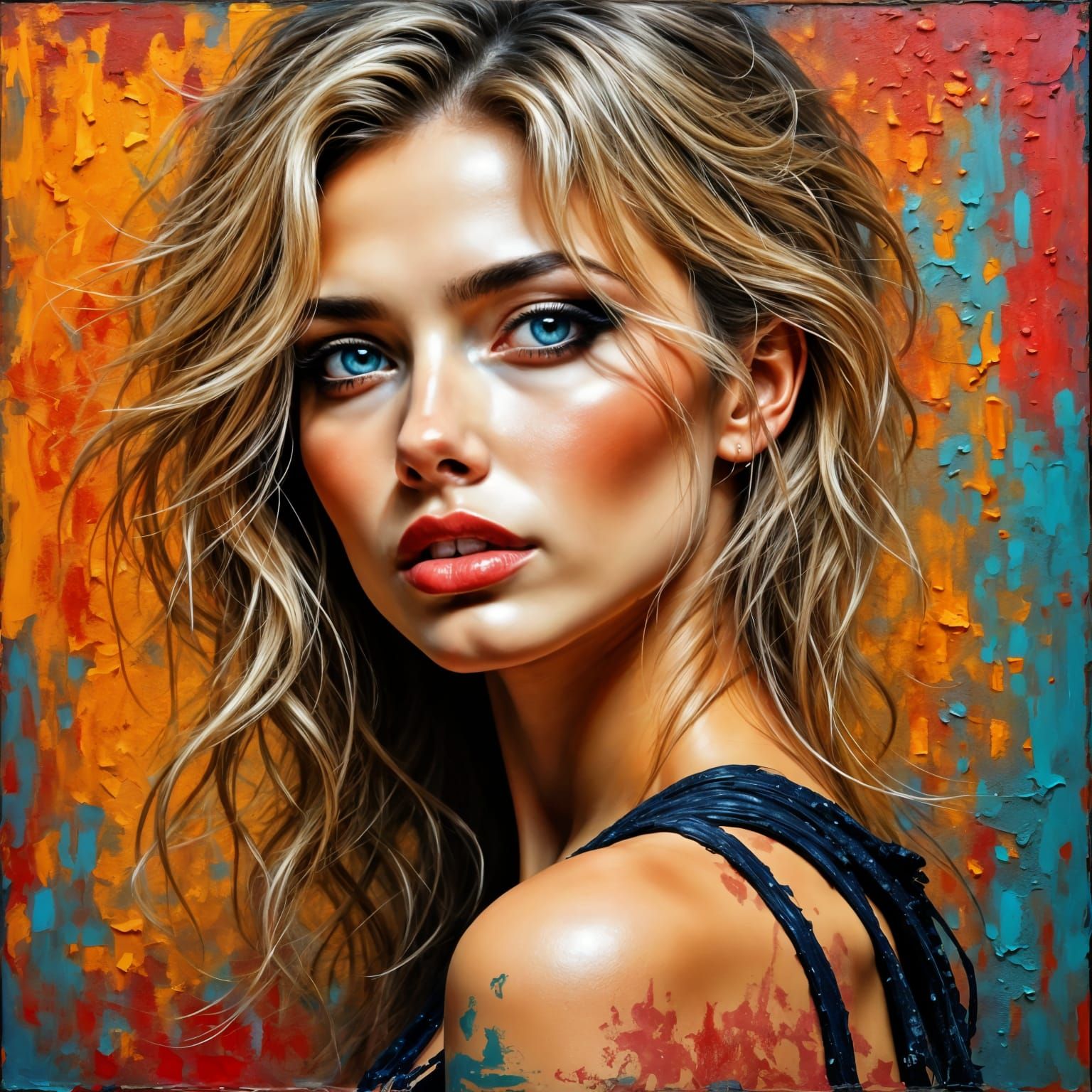 Ethereal Neo-Impressionist Portrait of a Beautiful Woman