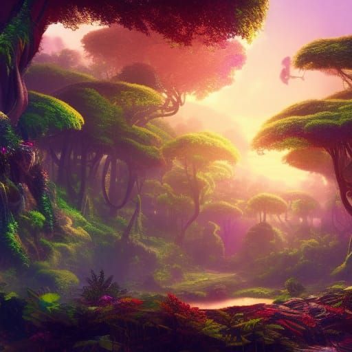 Detailed Jungle Treehouse in Fantasy Concept Art