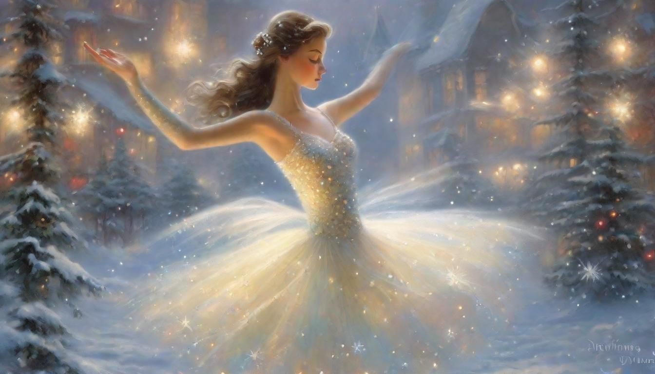 Ballerina's Christmas Ballet in Ethereal Style
