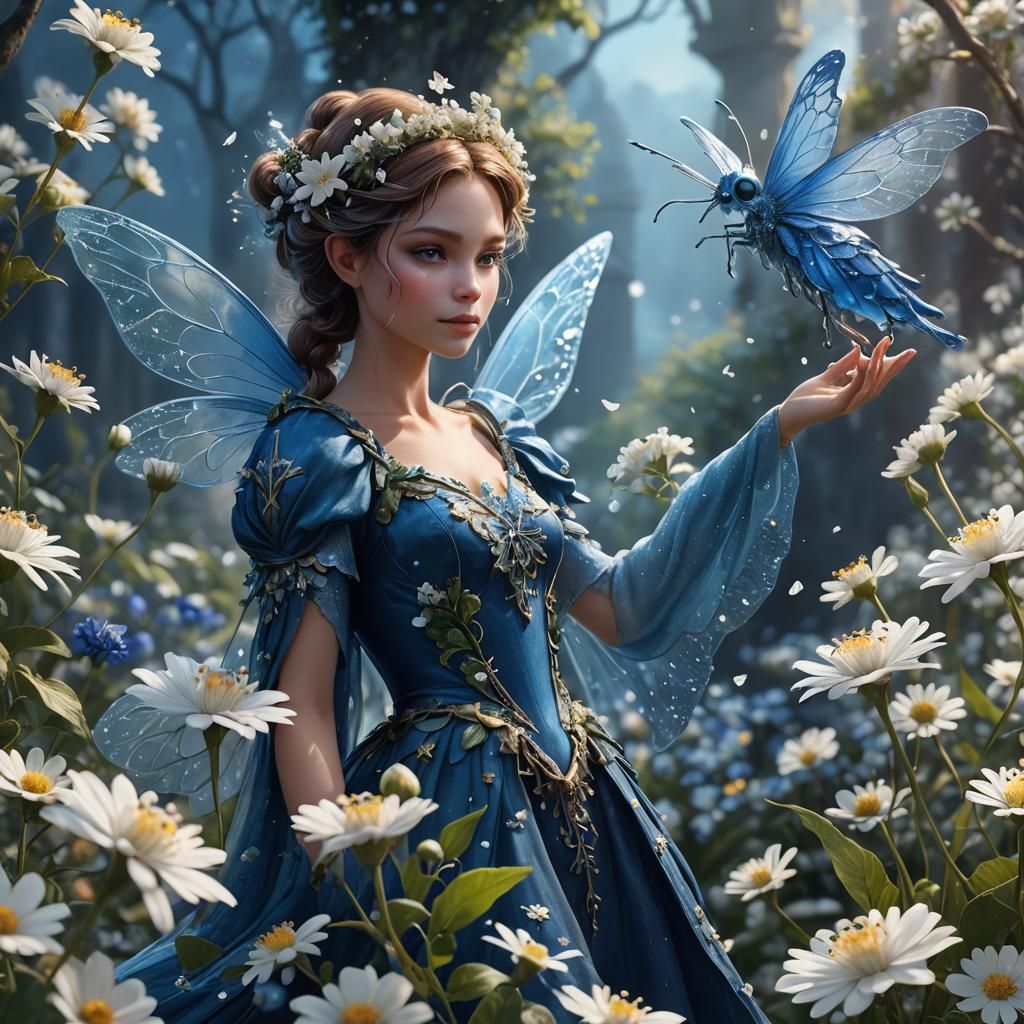 Blue Fairy Tints Flowers with Fairy Dust